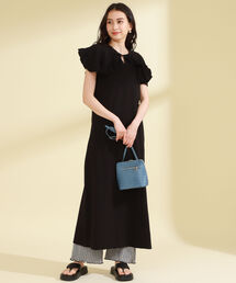 Ray BEAMS | Ray BEAMS / フリル ビッグ カラー ロング ワンピース(ワンピース)