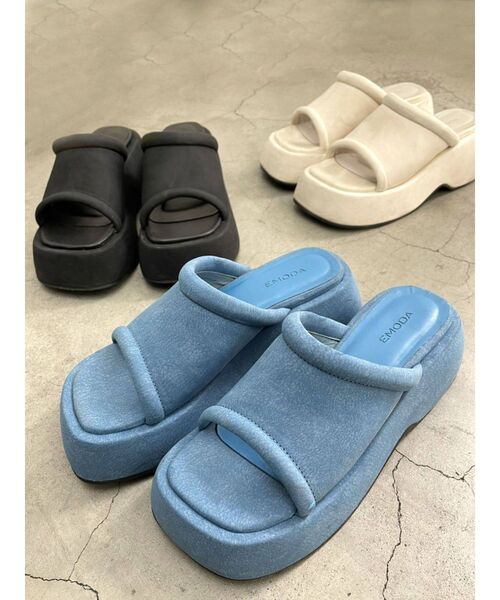 EMODA(エモダ)の「バルキーウェッジサンダル(サンダル・レディース・ブルー/ホワイト/ブラック・SMALL/LARGE/MEDIUM)」の13枚目の写真