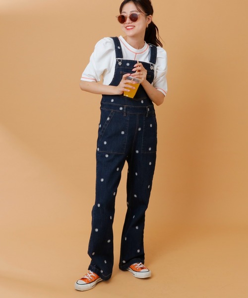 HELLO.SANFRANCISCO(ハローサンフランシスコ)の「【HELLO.SANFRANCISCO】配色ステッチパワショル裏毛プルオーバー(Tシャツ/カットソー・レディース・オレンジ/ホワイト/ブルー/ピンク・ONE SIZE)」の10枚目の写真
