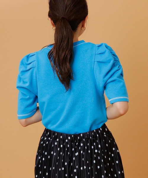 HELLO.SANFRANCISCO(ハローサンフランシスコ)の「【HELLO.SANFRANCISCO】配色ステッチパワショル裏毛プルオーバー(Tシャツ/カットソー・レディース・オレンジ/ホワイト/ブルー/ピンク・ONE SIZE)」の19枚目の写真