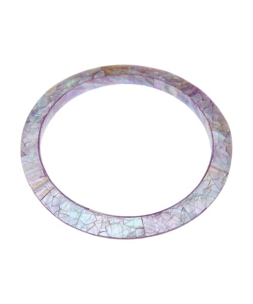 YECCA VECCA(イェッカヴェッカ)の「シェル×メタルセットバングル(バングル/リストバンド・レディース・ホワイト/パープル・FREE)」の5枚目の写真