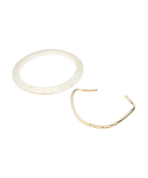 YECCA VECCA(イェッカヴェッカ)の「シェル×メタルセットバングル(バングル/リストバンド・レディース・ホワイト/パープル・FREE)」の7枚目の写真