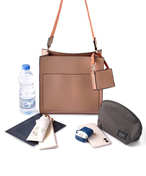 ANEMONE（アネモネ）の「ミニケース付きポイントカラースクエア2WAYバッグ（ショルダーバッグ・レディース・オフホワイト/グレー/ブラウン系その他・FREE）」の12枚目の写真