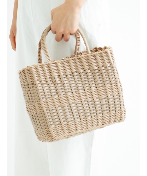 Samansa Mos2（サマンサ モスモス）の「メルカドバッグ（トートバッグ・レディース・モカ/ラベンダー/ベージュ・ﾌﾘ-）」の3枚目の写真