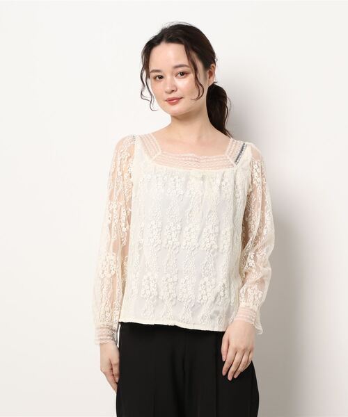 Lace Ladies（レースレディース）の「小花柄刺繍レースブラウス（Tシャツ/カットソー・レディース・アイボリー・M/L/XL/S）」の11枚目の写真