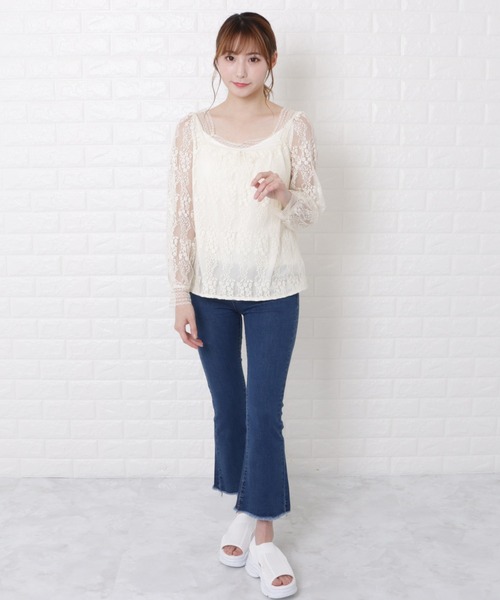 Lace Ladies（レースレディース）の「小花柄刺繍レースブラウス（Tシャツ/カットソー・レディース・アイボリー・M/L/XL/S）」の6枚目の写真
