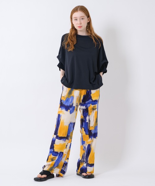 Paradise Picnic（パラダイスピクニック）の「Lallia Mu ペイントグラフィックパンツ（その他パンツ・レディース・イエロー/ラベンダー・FREE）」の19枚目の写真