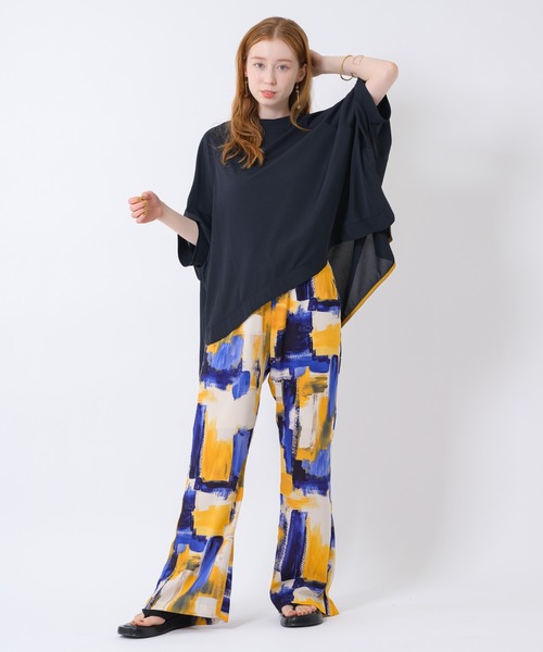 Paradise Picnic（パラダイスピクニック）の「Lallia Mu ペイントグラフィックパンツ（その他パンツ・レディース・イエロー/ラベンダー・FREE）」の7枚目の写真