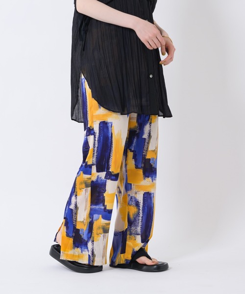 Paradise Picnic（パラダイスピクニック）の「Lallia Mu ペイントグラフィックパンツ（その他パンツ・レディース・イエロー/ラベンダー・FREE）」の8枚目の写真