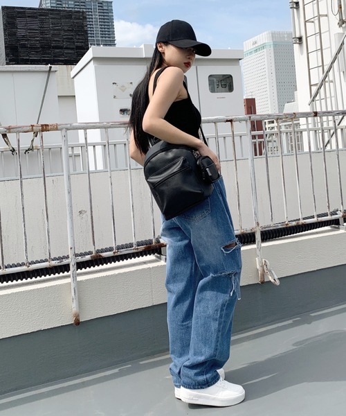 LVEU.(ラブユ.)の「2way faux leather mini ruck sack with pouch / 2way合皮ミニリュックポーチ付き(バックパック/リュック・レディース・ブラック・FREE)」の9枚目の写真