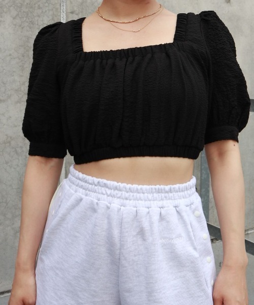 FIG&VIPER（フィグアンドバイパー）の「ボリュームスリーブレースアップTOP（Tシャツ/カットソー・レディース・イエロー/ブラック/ホワイト・FREE）」の13枚目の写真