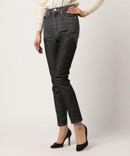 JOHN LAWRENCE SULLIVAN(ジョンローレンスサリバン)の「DENIM & DENIM BI-COLOR PANTS(デニムパンツ・レディース・インディゴブルー/ブラック・X-SMALL/SMALL/MEDIUM)」の7枚目の写真