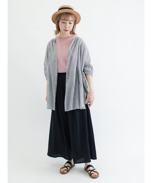 Samansa Mos2（サマンサ モスモス）の「ぽこぽこ刺繍半袖Tシャツ（Tシャツ/カットソー・レディース・オフホワイト/ピンク/グリーン/チャコール/ベージュ・ﾌﾘ-）」の13枚目の写真