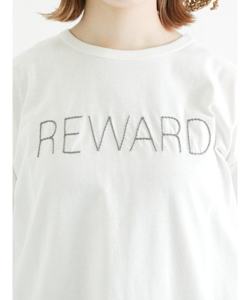 Samansa Mos2（サマンサ モスモス）の「ぽこぽこ刺繍半袖Tシャツ（Tシャツ/カットソー・レディース・オフホワイト/ピンク/グリーン/チャコール/ベージュ・ﾌﾘ-）」の9枚目の写真