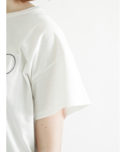 Samansa Mos2（サマンサ モスモス）の「ぽこぽこ刺繍半袖Tシャツ（Tシャツ/カットソー・レディース・オフホワイト/ピンク/グリーン/チャコール/ベージュ・ﾌﾘ-）」の8枚目の写真