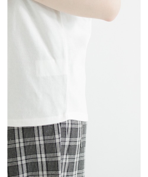 Samansa Mos2（サマンサ モスモス）の「ぽこぽこ刺繍半袖Tシャツ（Tシャツ/カットソー・レディース・オフホワイト/ピンク/グリーン/チャコール/ベージュ・ﾌﾘ-）」の14枚目の写真