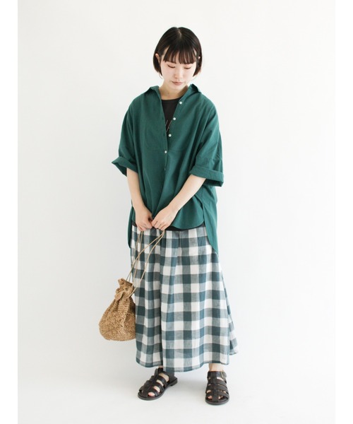 Samansa Mos2（サマンサ モスモス）の「ぽこぽこ刺繍半袖Tシャツ（Tシャツ/カットソー・レディース・オフホワイト/ピンク/グリーン/チャコール/ベージュ・ﾌﾘ-）」の17枚目の写真