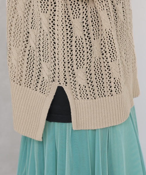 osharewalker(オシャレウォーカー)の「【廃盤】『オリジナル柄透かし編みニットベスト』(ベスト・レディース・ネイビー/ライトベージュ・FREE)」の12枚目の写真