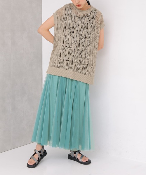 osharewalker(オシャレウォーカー)の「【廃盤】『オリジナル柄透かし編みニットベスト』(ベスト・レディース・ネイビー/ライトベージュ・FREE)」の13枚目の写真