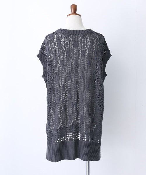 osharewalker(オシャレウォーカー)の「【廃盤】『オリジナル柄透かし編みニットベスト』(ベスト・レディース・ネイビー/ライトベージュ・FREE)」の17枚目の写真