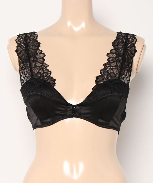 Absorle（アブソール）の「すらっとレーシーサテン　ブラ&ショーツセット（ブラ&ショーツ・レディース・ブラック/ベージュ系その他/プラム・B65/B70/B75/E65/E75/F65/D70/F70/C70/C75/F75/D75/C65/D65/E70）」の15枚目の写真