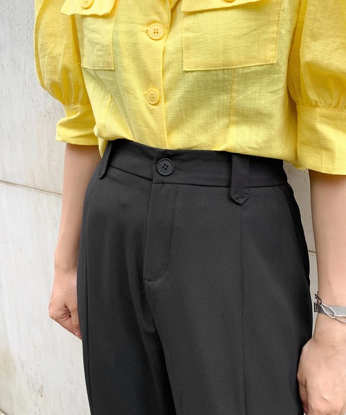 LVEU.(ラブユ.)の「【ZOZOTOWN限定】Center slit color slacks / センタースリットカラースラックス(スラックス・レディース・ブラック/パープル/ライトグリーン・FREE)」の6枚目の写真
