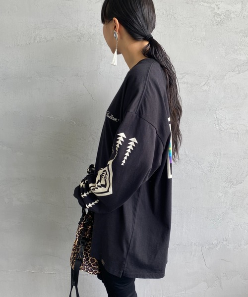 PENDLETON（ペンドルトン）の「[PENDLETON/ペンドルトン] 別注 ネイティブ柄バックプリントロンT（Tシャツ/カットソー・レディース・ホワイト/ブラック/グリーン/バーガンディー/ブルー/ホワイト系/ブラック系・S/M/L/XL）」の10枚目の写真