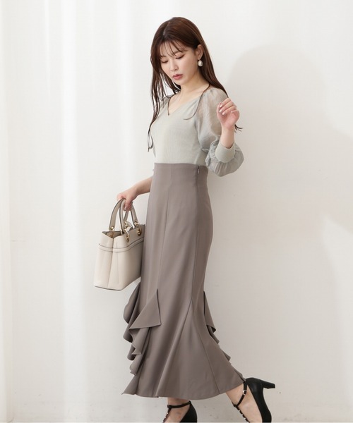 PROPORTION BODY DRESSING（プロポーションボディドレッシング）の「ラッフルマーメイドスカート / 1212220806（スカート・レディース・ブラウン/グレー/カーキ・SMALL/MEDIUM）」の6枚目の写真