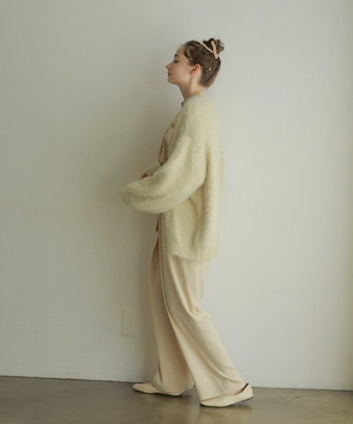 onetome(ワントゥーミー)の「シャギーニットカーディガン(カーディガン/ボレロ・レディース・ホワイト/ピンク/ライトグリーン・FREE)」の6枚目の写真