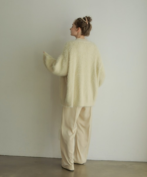 onetome(ワントゥーミー)の「シャギーニットカーディガン(カーディガン/ボレロ・レディース・ホワイト/ピンク/ライトグリーン・FREE)」の7枚目の写真