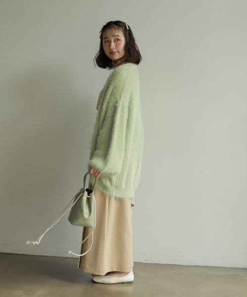 onetome(ワントゥーミー)の「シャギーニットカーディガン(カーディガン/ボレロ・レディース・ホワイト/ピンク/ライトグリーン・FREE)」の14枚目の写真