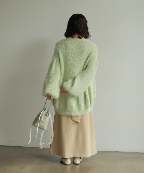 onetome(ワントゥーミー)の「シャギーニットカーディガン(カーディガン/ボレロ・レディース・ホワイト/ピンク/ライトグリーン・FREE)」の15枚目の写真