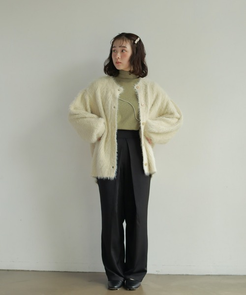 onetome(ワントゥーミー)の「シャギーニットカーディガン(カーディガン/ボレロ・レディース・ホワイト/ピンク/ライトグリーン・FREE)」の19枚目の写真