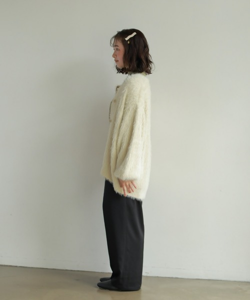 onetome(ワントゥーミー)の「シャギーニットカーディガン(カーディガン/ボレロ・レディース・ホワイト/ピンク/ライトグリーン・FREE)」の20枚目の写真