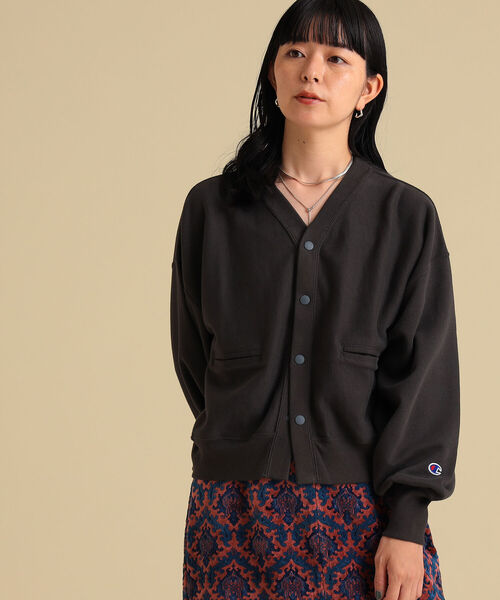 Ray BEAMS(レイビームス)の「Champion × Ray BEAMS / 別注 リバースウィーブ カーディガン(カーディガン/ボレロ・レディース・ライトグレー/ブラック/ネイビー・MEDIUM)」の19枚目の写真