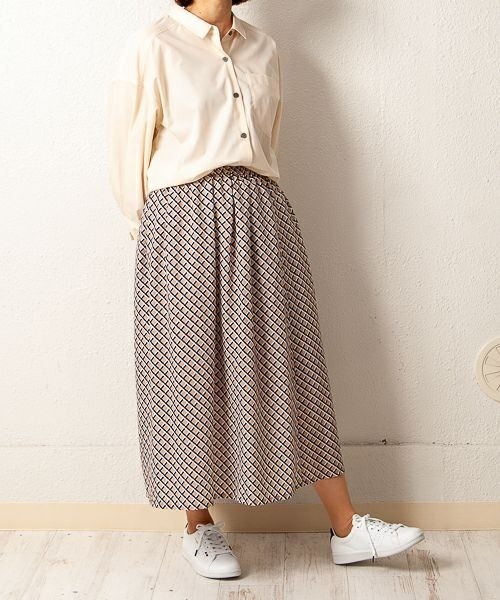 【セール】ジョーゼット格子柄ギャザースカート（スカート）｜HAVE A NICE TRIP（ハヴァナイストリップ）