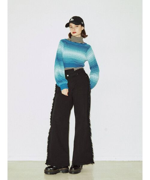 jouetie(ジュエティ)の「グラデーションパワショルカーデ【2WAY】(カーディガン/ボレロ・レディース・ブルー/グリーン/イエロー/ピンク・MEDIUM)」の7枚目の写真