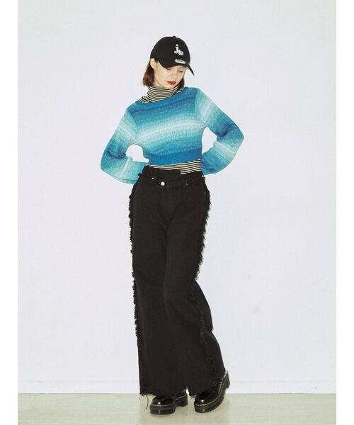 jouetie(ジュエティ)の「グラデーションパワショルカーデ【2WAY】(カーディガン/ボレロ・レディース・ブルー/グリーン/イエロー/ピンク・MEDIUM)」の9枚目の写真