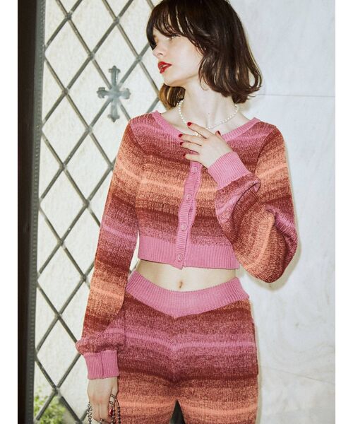 jouetie(ジュエティ)の「グラデーションパワショルカーデ【2WAY】(カーディガン/ボレロ・レディース・ブルー/グリーン/イエロー/ピンク・MEDIUM)」の11枚目の写真