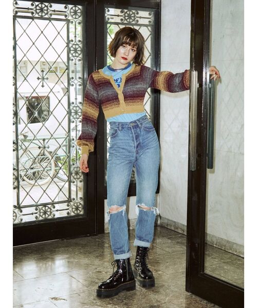 jouetie(ジュエティ)の「グラデーションパワショルカーデ【2WAY】(カーディガン/ボレロ・レディース・ブルー/グリーン/イエロー/ピンク・MEDIUM)」の19枚目の写真