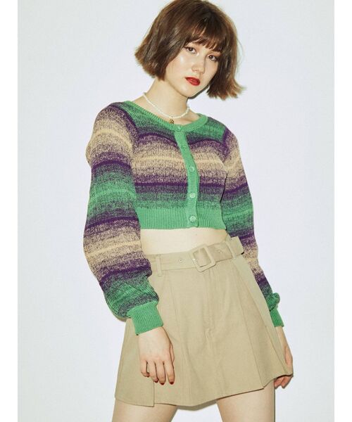 jouetie(ジュエティ)の「グラデーションパワショルカーデ【2WAY】(カーディガン/ボレロ・レディース・ブルー/グリーン/イエロー/ピンク・MEDIUM)」の22枚目の写真