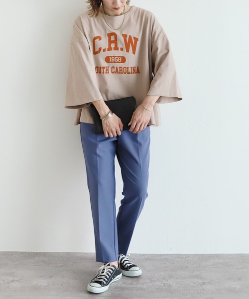 reca(レカ)の「9分袖ワイドプルオーバー(Tシャツ/カットソー・レディース・チャコールグレー/オフホワイト/グレイッシュベージュ・FREE)」の14枚目の写真