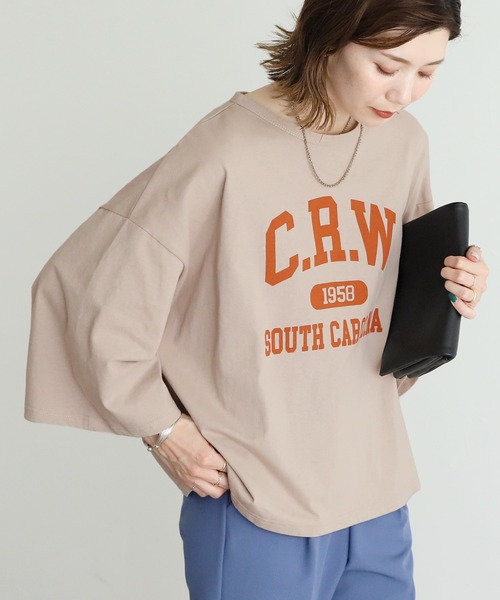 reca(レカ)の「9分袖ワイドプルオーバー(Tシャツ/カットソー・レディース・チャコールグレー/オフホワイト/グレイッシュベージュ・FREE)」の10枚目の写真