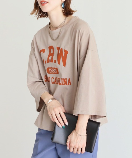 reca(レカ)の「9分袖ワイドプルオーバー(Tシャツ/カットソー・レディース・チャコールグレー/オフホワイト/グレイッシュベージュ・FREE)」の11枚目の写真
