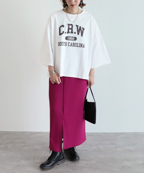 reca(レカ)の「9分袖ワイドプルオーバー(Tシャツ/カットソー・レディース・チャコールグレー/オフホワイト/グレイッシュベージュ・FREE)」の22枚目の写真