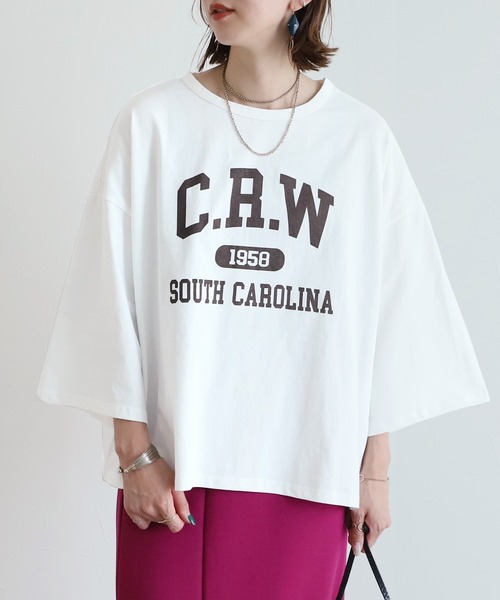 reca(レカ)の「9分袖ワイドプルオーバー(Tシャツ/カットソー・レディース・チャコールグレー/オフホワイト/グレイッシュベージュ・FREE)」の18枚目の写真