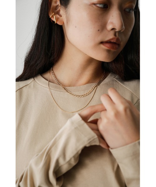 AZUL by moussy(アズールバイマウジー)の「ANCHOR CHAIN DOUBLE NECKLACE/アンカーチェーンダブルネックレス(ネックレス・レディース・シルバー/ゴールド系その他・FREE)」の1枚目の写真