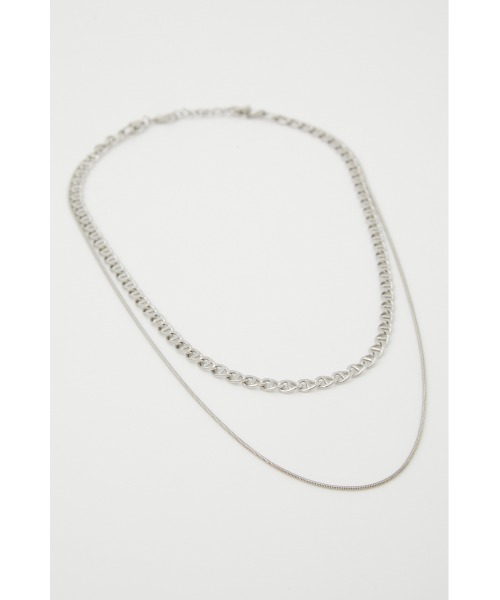 AZUL by moussy(アズールバイマウジー)の「ANCHOR CHAIN DOUBLE NECKLACE/アンカーチェーンダブルネックレス(ネックレス・レディース・シルバー/ゴールド系その他・FREE)」の7枚目の写真
