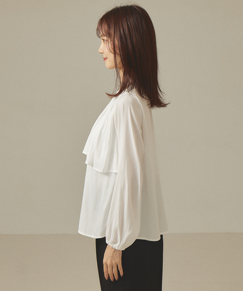 abahouse mavie（アバハウスマヴィ）の「ツイルシャンブレーブラウス（シャツ/ブラウス・レディース・グレイッシュベージュ/ネイビー/オレンジ系その他/ホワイト・フリー）」の11枚目の写真