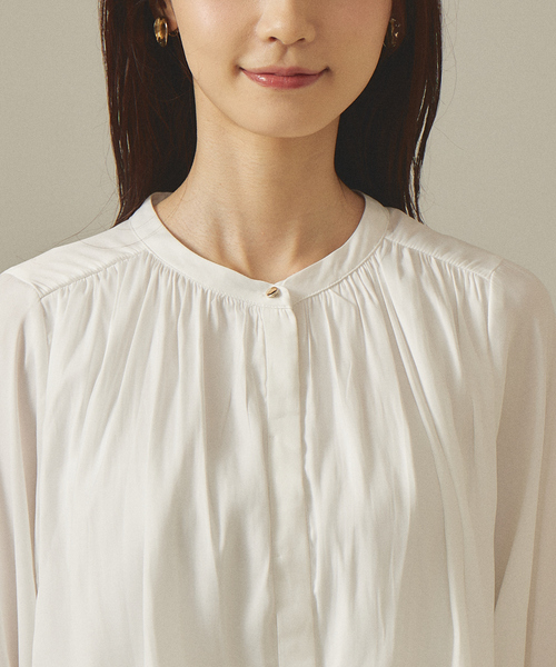 abahouse mavie（アバハウスマヴィ）の「ツイルシャンブレーブラウス（シャツ/ブラウス・レディース・グレイッシュベージュ/ネイビー/オレンジ系その他/ホワイト・フリー）」の13枚目の写真